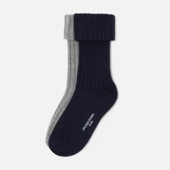 Duo de chaussettes enfant garçon - marine/gris