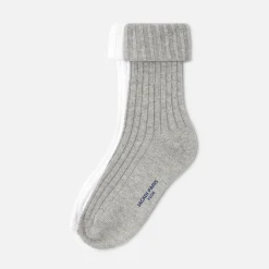 Duo de chaussettes enfant garçon - blanc/gris