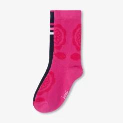 Duo de chaussettes hautes enfant fille - rose/rouge