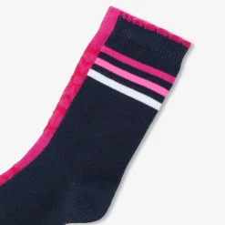 Duo de chaussettes hautes enfant fille - rose/rouge