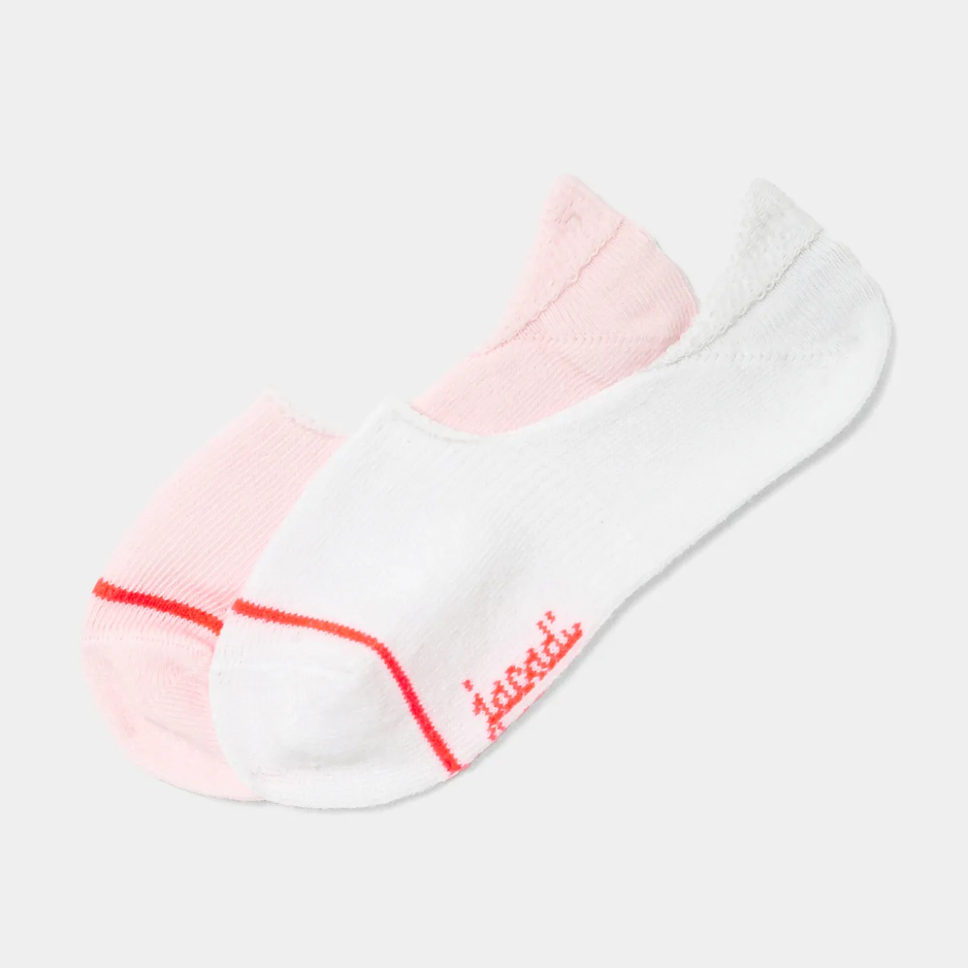 Duo de chaussettes invisibles enfant fille - blanc/rose