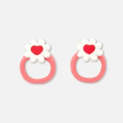 Duo d'élastiques bébé fille - blanc/rouge