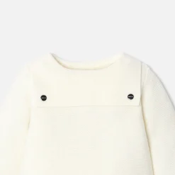 Ensemble bébé en laine point mousse - blanc doux jacadi