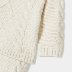 Ensemble bébé en tricot torsadé - blanc doux jacadi