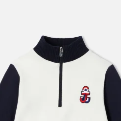 Ensemble bébé garçon en molleton - blanc/marine