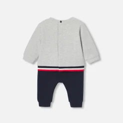 Ensemble bébé garçon en molleton - gris/marine