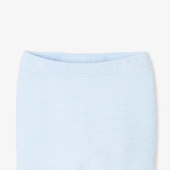 Ensemble bébé garçon en point mousse - bleu pale