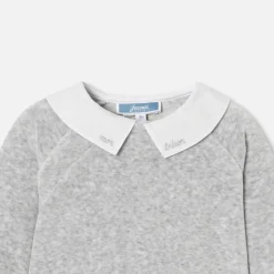 Ensemble confort bébé en velours - gris chine clair jacadi