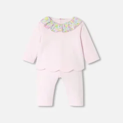 Ensemble confort bébé fille en jersey - rose pale jacadi