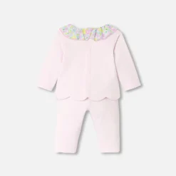 Ensemble confort bébé fille en jersey - rose pale jacadi