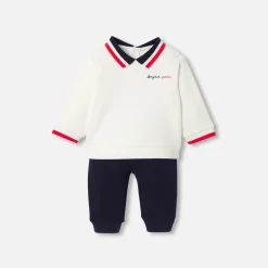 Ensemble confort bébé garçon - blanc/bleu