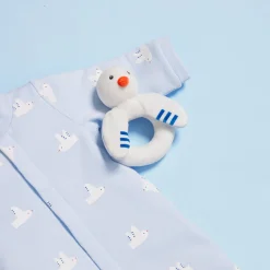 Hochet anneau mouette - blanc/bleu