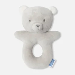 Hochet ourson en velours - gris givre