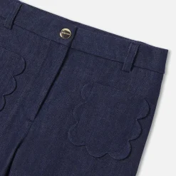 Jean large enfant fille - denim fonce