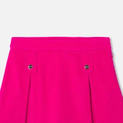 Jupe à plis creux enfant fille - framboise