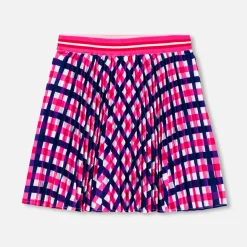Jupe plissée enfant fille - blanc/multicolore
