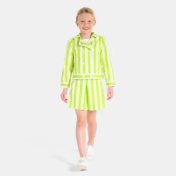 Jupe-culotte enfant fille - blanc/vert