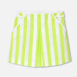 Jupe-culotte enfant fille - blanc/vert