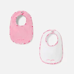 Lot de 2 bavoirs en éponge - rose/multicolore