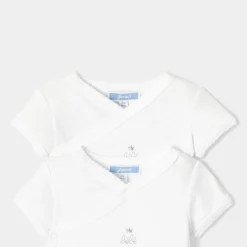 Lot de 2 bodies manches courtes bébé - blanc jacadi