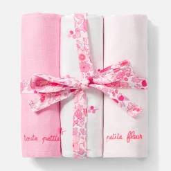 Lot de 3 langes - rose/multicolore