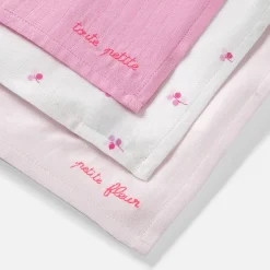 Lot de 3 langes - rose/multicolore