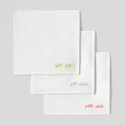 Lot de 3 langes bébé fille - blanc/multicolore