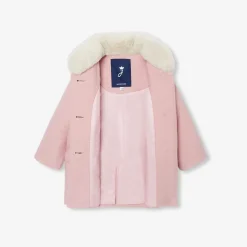 Manteau bébé fille en drap de laine - rose chine