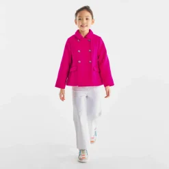 Manteau court enfant fille - rose grenadine