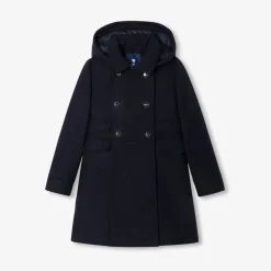 Manteau enfant fille en laine - marine jacadi