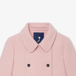 Manteau enfant fille en laine - rose chine