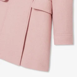 Manteau enfant fille en laine - rose chine