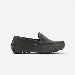 Mocassins enfant garçon en nubuck - gris anthracite jacadi