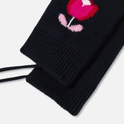 Moufles bébé fille en tricot - marine jacadi