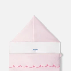 Nid d'ange en lin à festons - rose pale jacadi