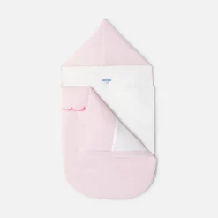 Nid d'ange en lin à festons - rose pale jacadi