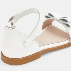 Nu-pieds enfant fille en cuir verni - blanc jacadi