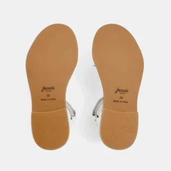 Nu-pieds enfant fille en cuir verni - blanc jacadi