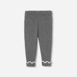 Pantalon bébé fille en tricot - gris anthracite jacadi