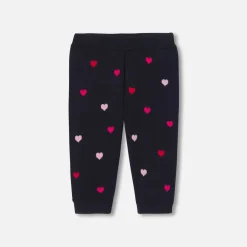 Pantalon bébé fille en tricot - marine/multicolore
