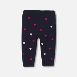 Pantalon bébé fille en tricot - marine/multicolore