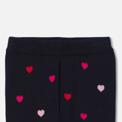 Pantalon bébé fille en tricot - marine/multicolore
