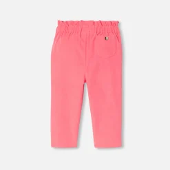 Pantalon bébé fille en velours - corail