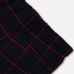 Pantalon bébé garçon à carreaux - marine/rouge