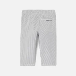 Pantalon bébé garçon à rayures - blanc/gris