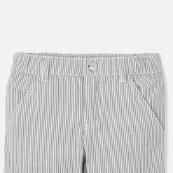 Pantalon bébé garçon à rayures - blanc/gris