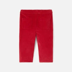 Pantalon bébé garçon en velours - rouge rubis