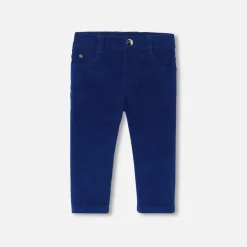 Pantalon bébé garçon en velours côtelé - bleu fonce
