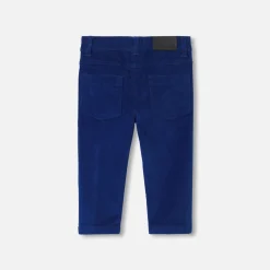 Pantalon bébé garçon en velours côtelé - bleu fonce