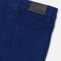 Pantalon bébé garçon en velours côtelé - bleu fonce